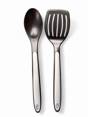 Calphalon Black and Light Gray Nylon Spoon and Slotted Turner Set